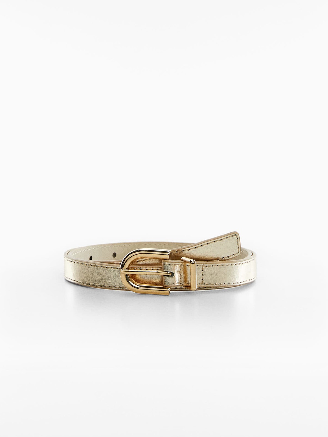 

MANGO Women Slim Belt, Gold