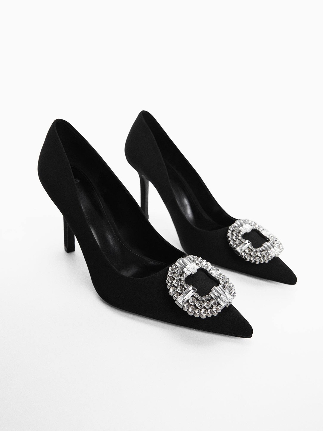 

MANGO Women Embellished Slim Heel Party Pumps, Black