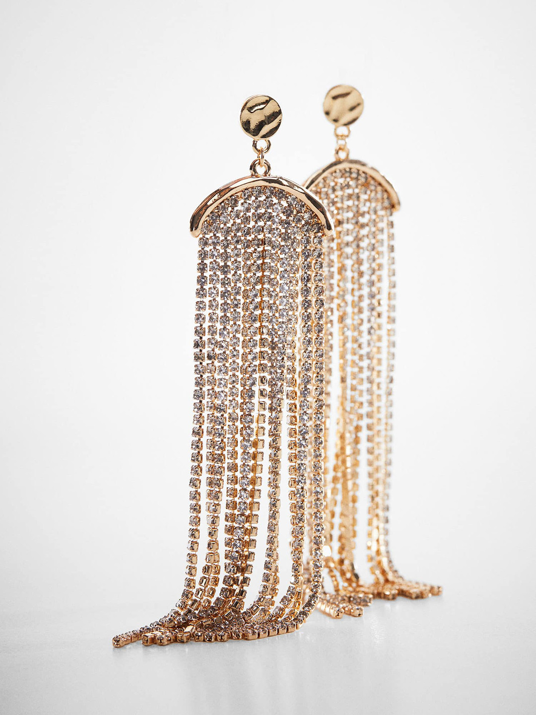 

MANGO Stone-Studded Chandelier Drop Earrings, Rose gold