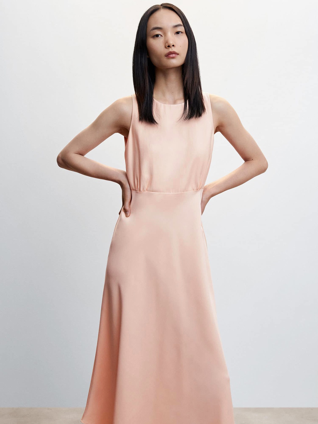 

MANGO A-Line Midi Dress, Rose