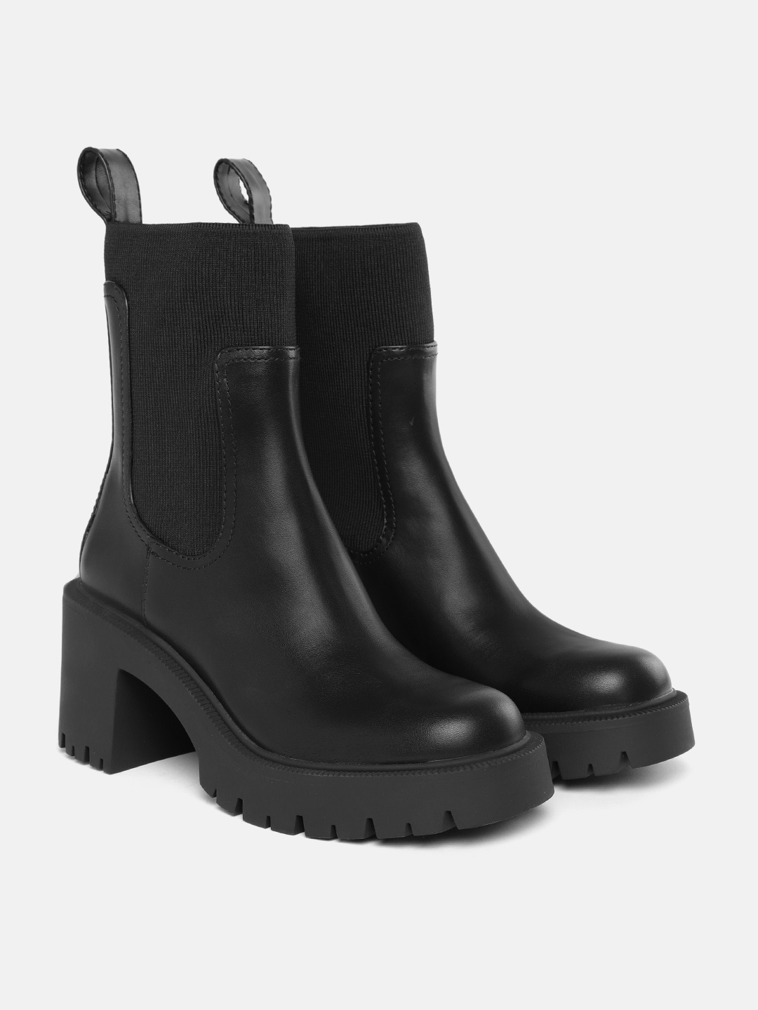 

MANGO Women Mid-Top Chelsea Boots, Black