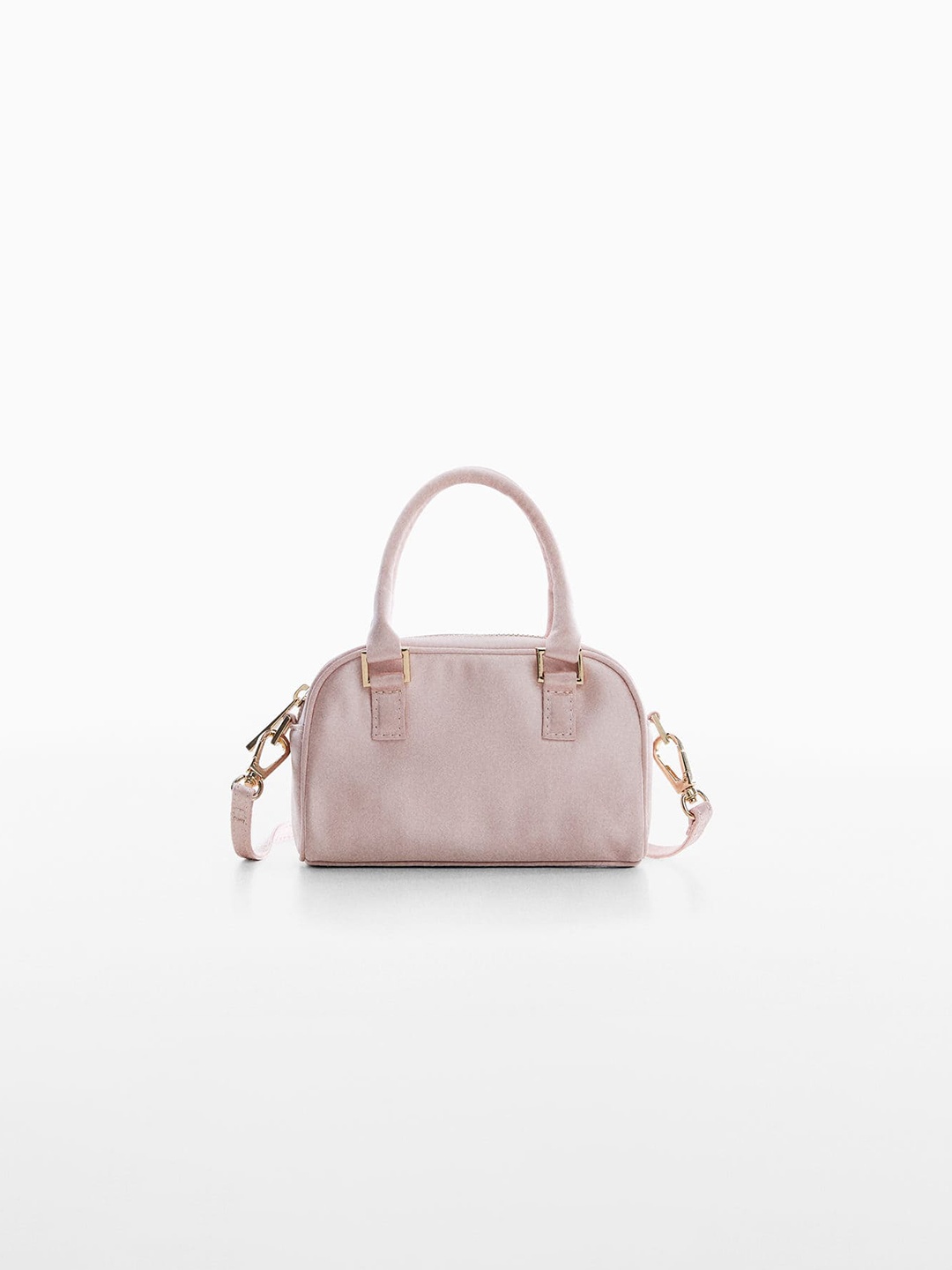 

MANGO Women Satin Finish Structured Sling Bag, Pink