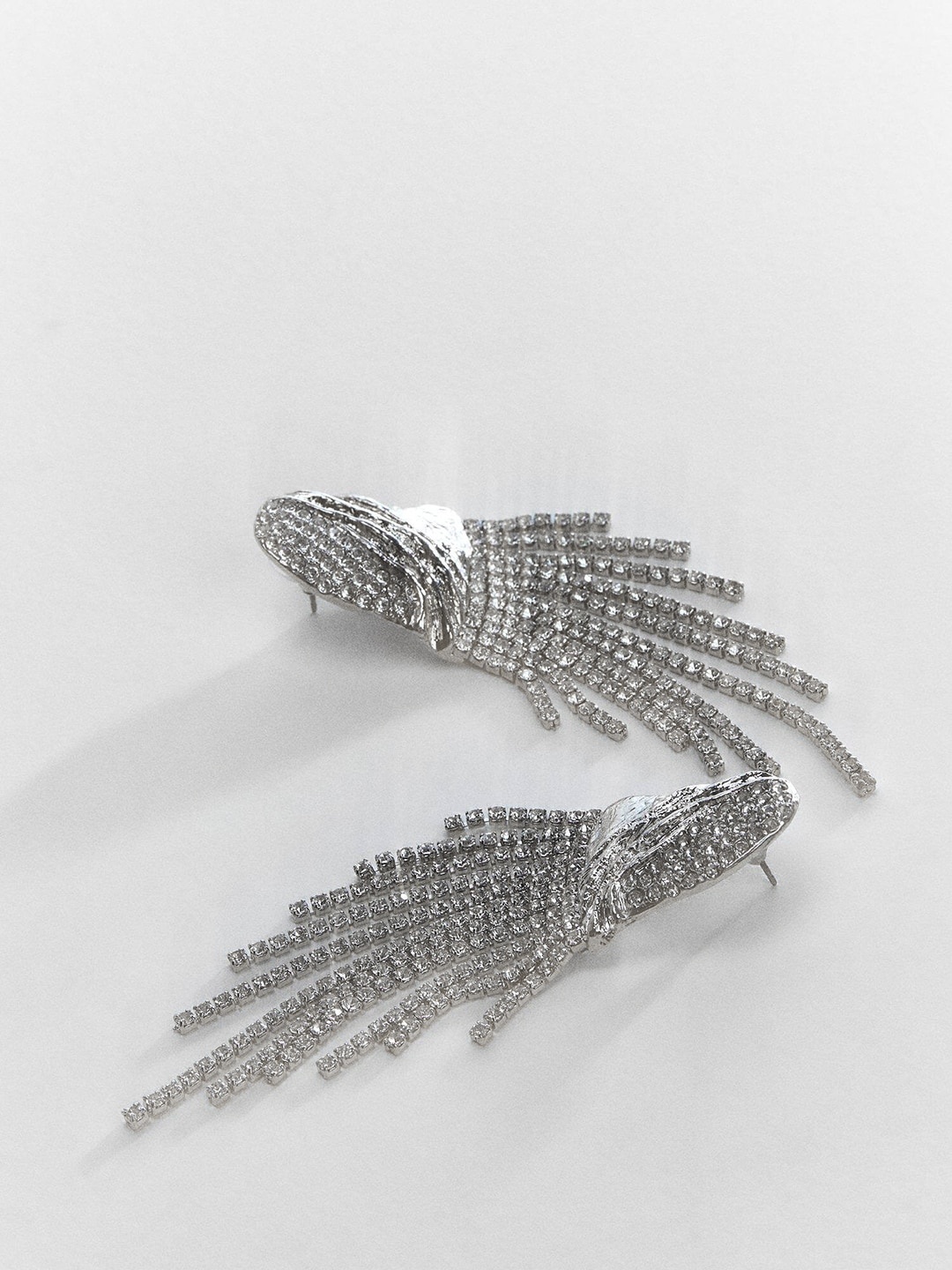 

MANGO Stone-Studded Chandelier Drop Earrings, Silver