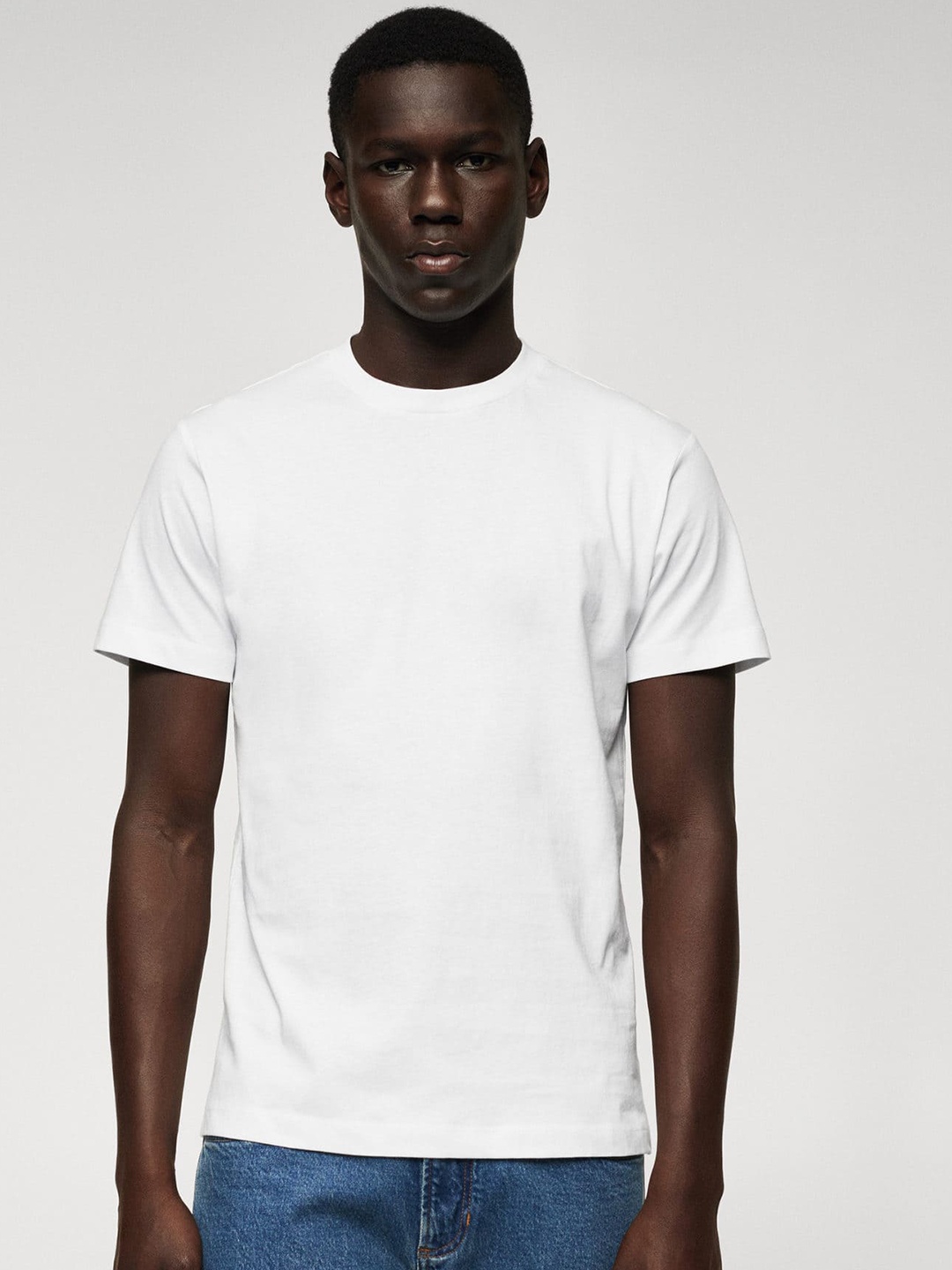 

MANGO MAN Cotton Basic T-shirt, White