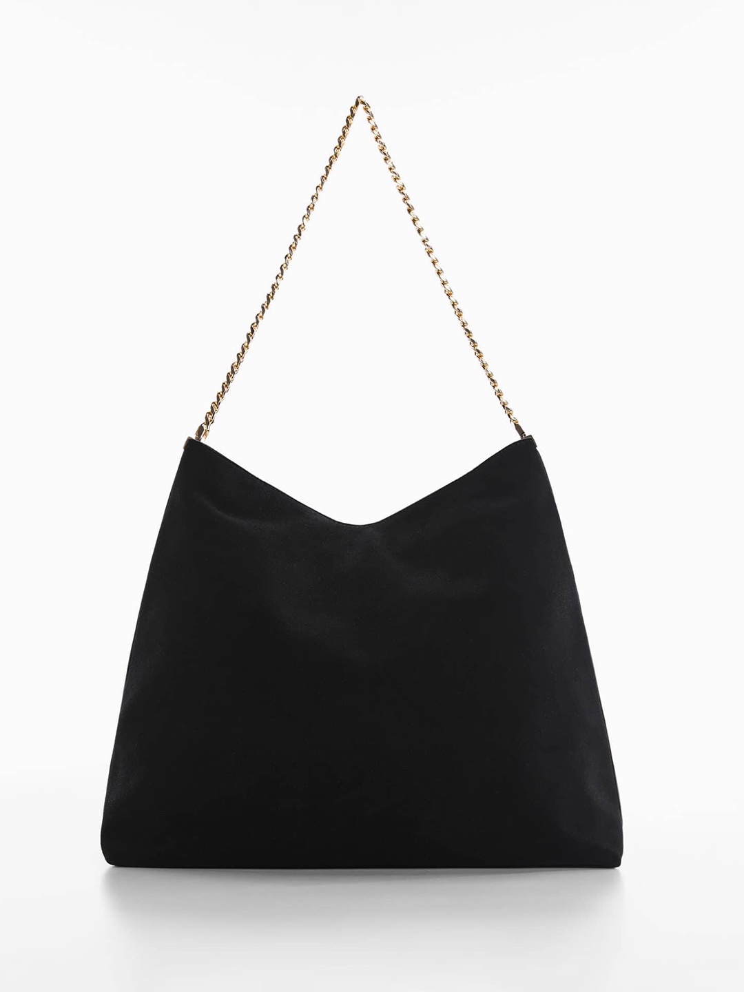 

MANGO Structured Sustainable Leather Handheld Bag, Black
