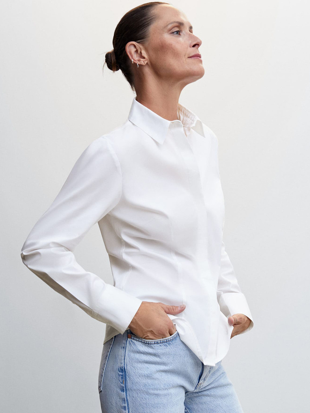 

MANGO Women Sustainable Casual Shirt, White