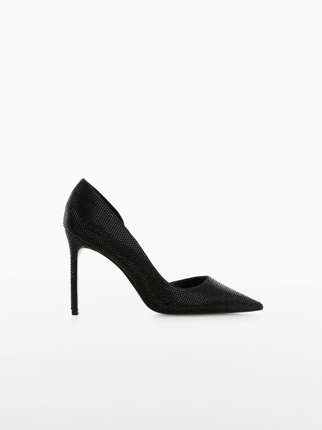 

MANGO Rhinestone Embellished Party Stiletto Pumps, Black