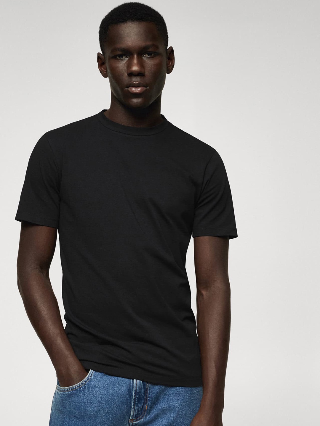 

MANGO MAN Slim Fit T-shirt, Black