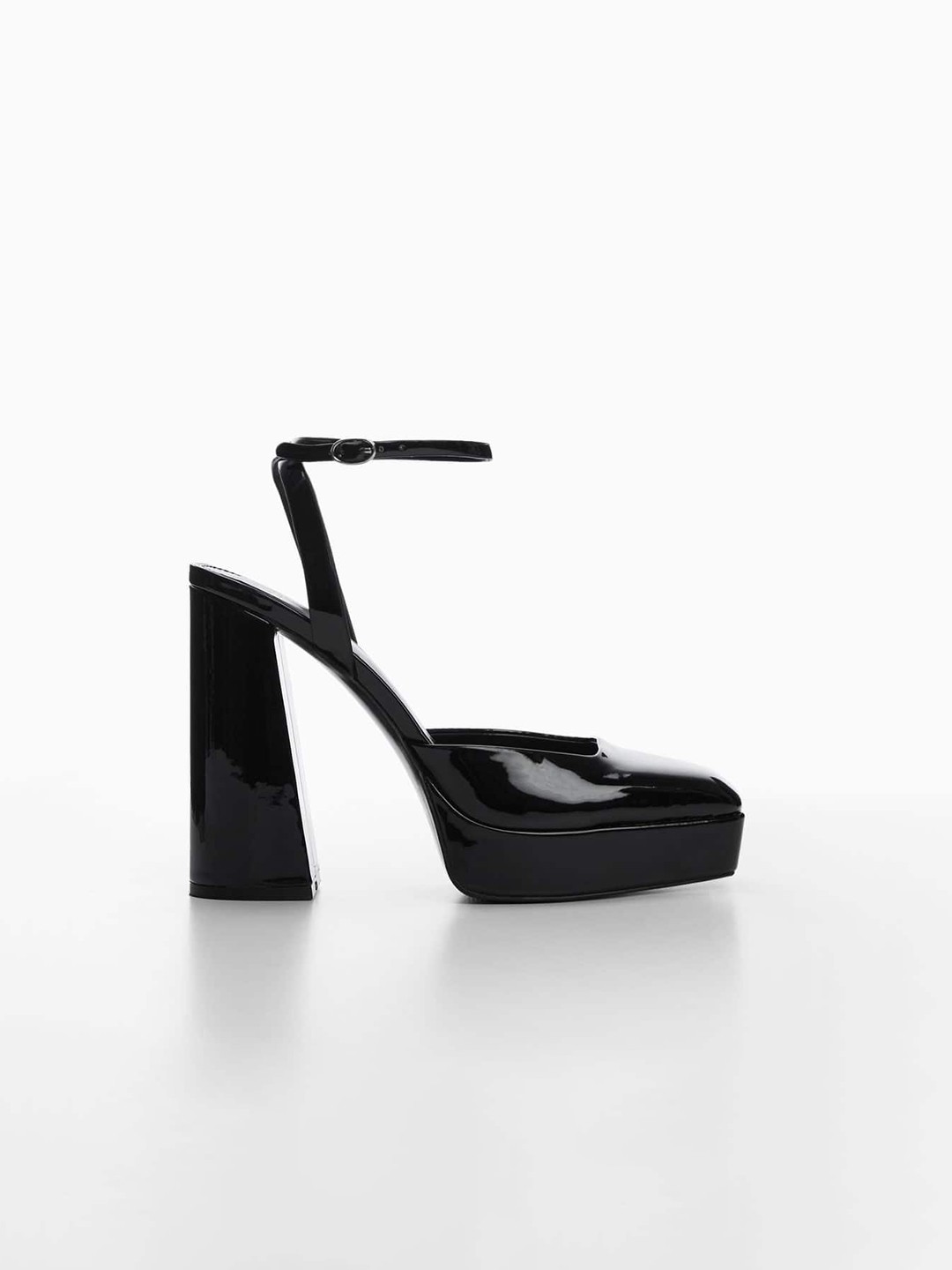 

MANGO Women Mid-Top Block Heel Mules, Black