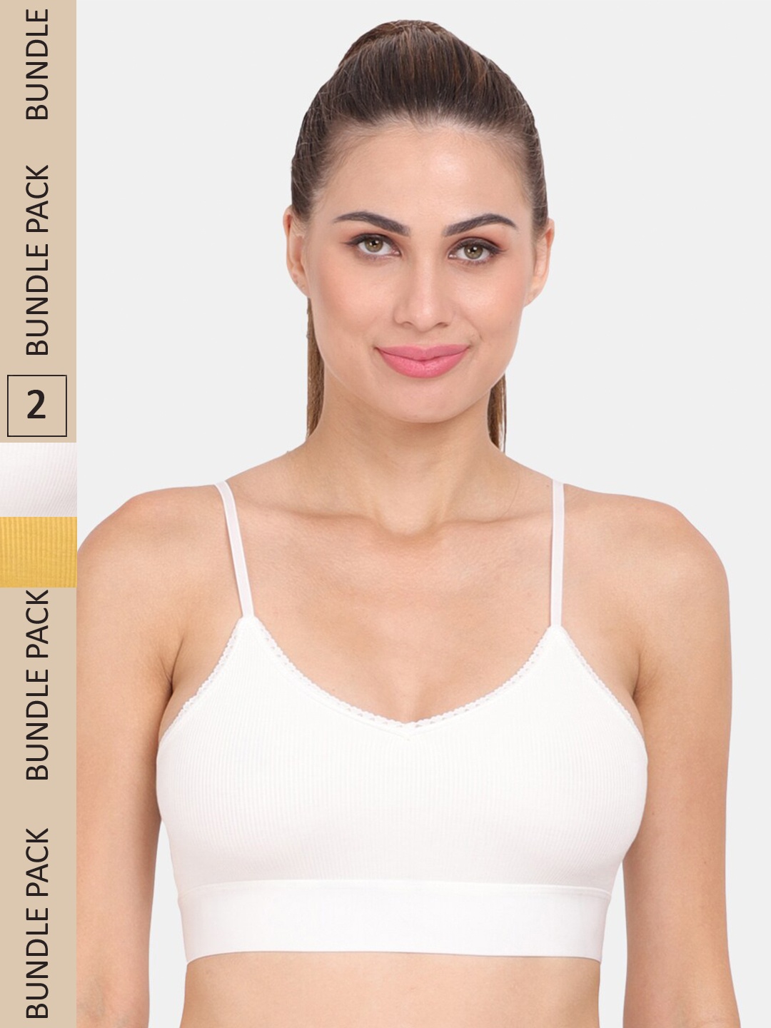 

Amour Secret Pack of 2 Lightly Padded Workout Bra, White