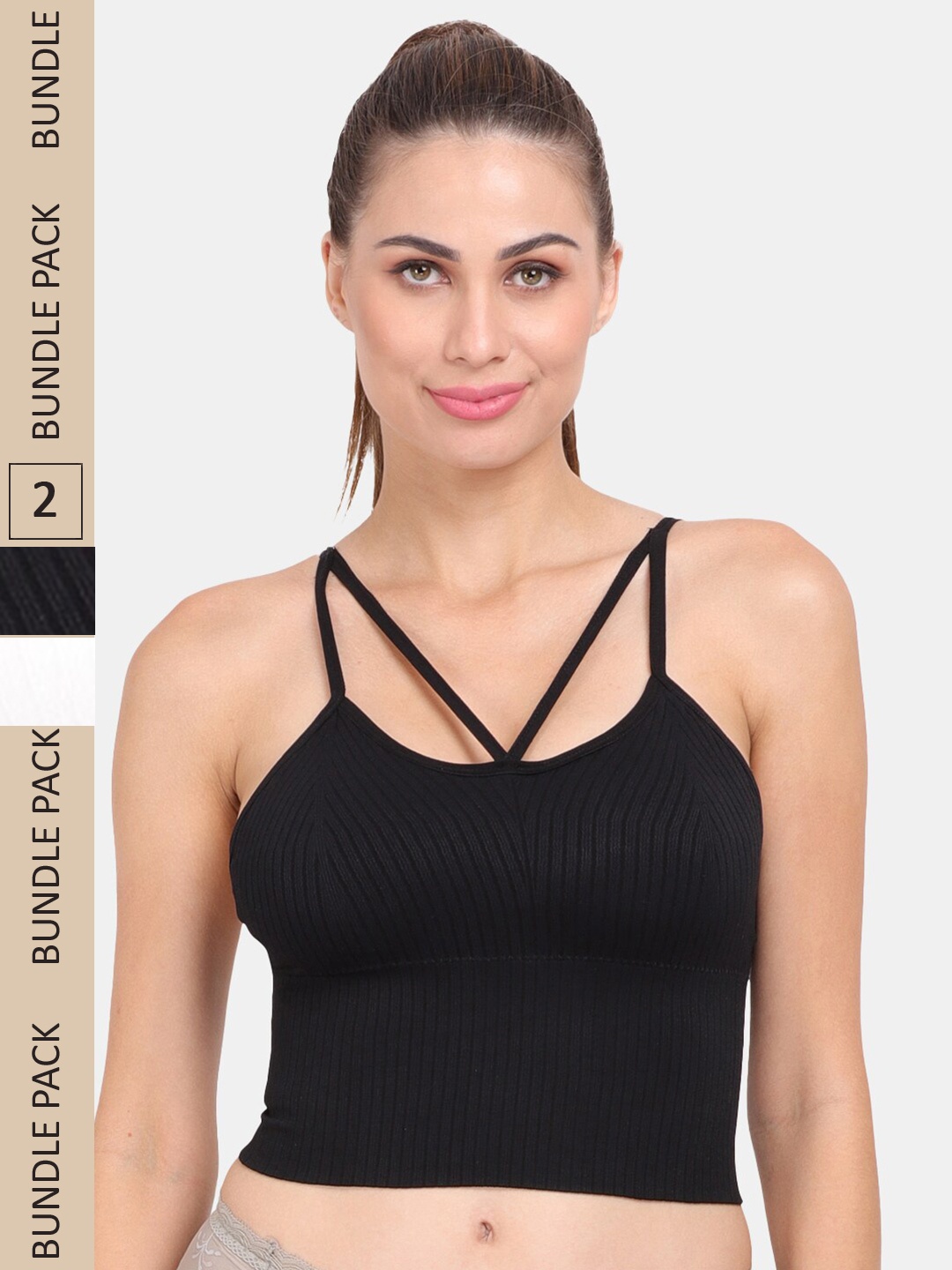 

Amour Secret Pack of 2 Lightly Padded Bra, Black