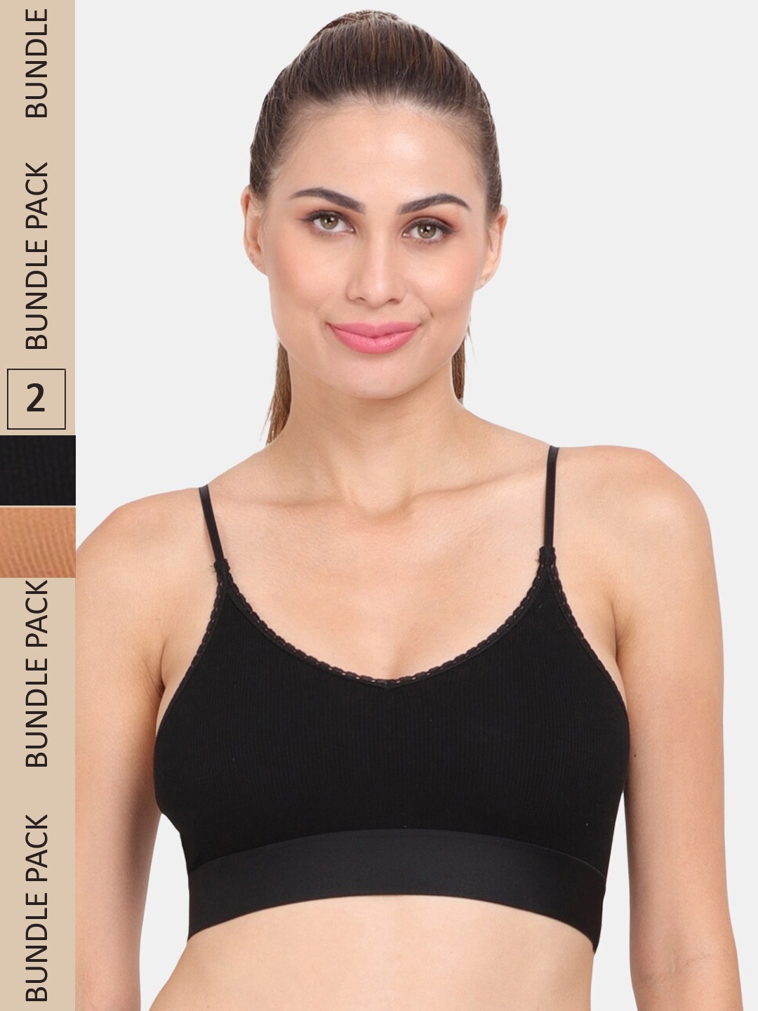 

Amour Secret Pack of 2 Lightly Padded Bra, Black