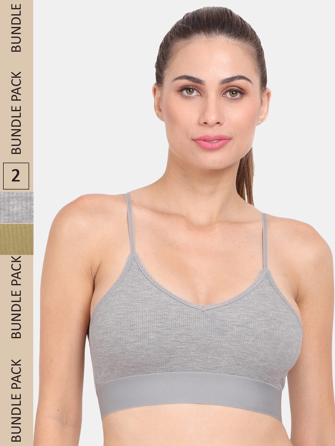 

Amour Secret Pack of 2 Lightly Padded Bra, Grey