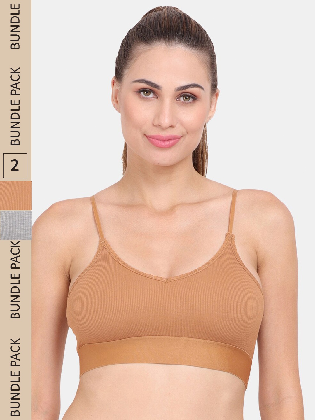 

Amour Secret Pack of 2 Lightly Padded Bra, Brown