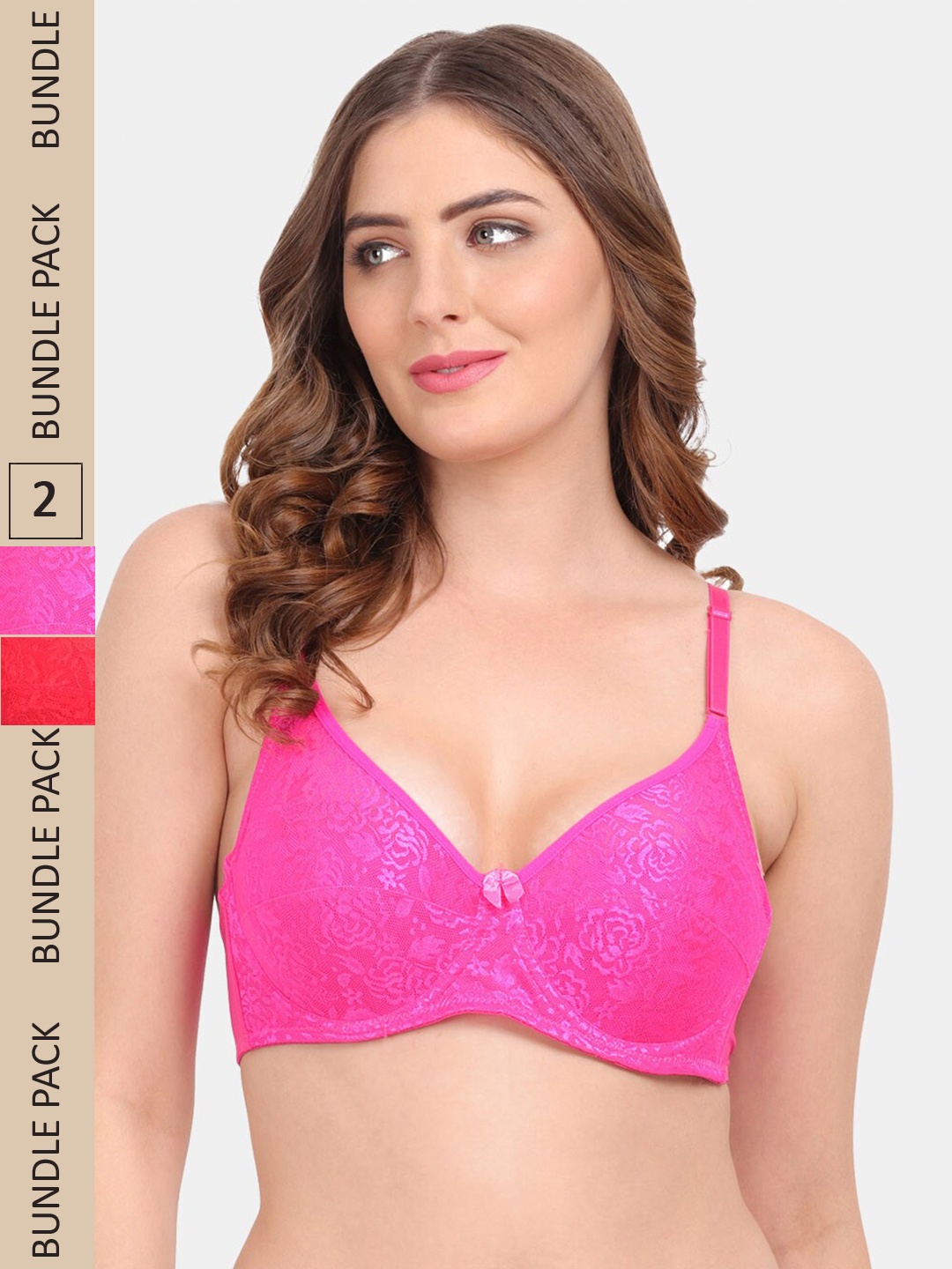 

Amour Secret Pack of 2 Underwired Bra, Pink