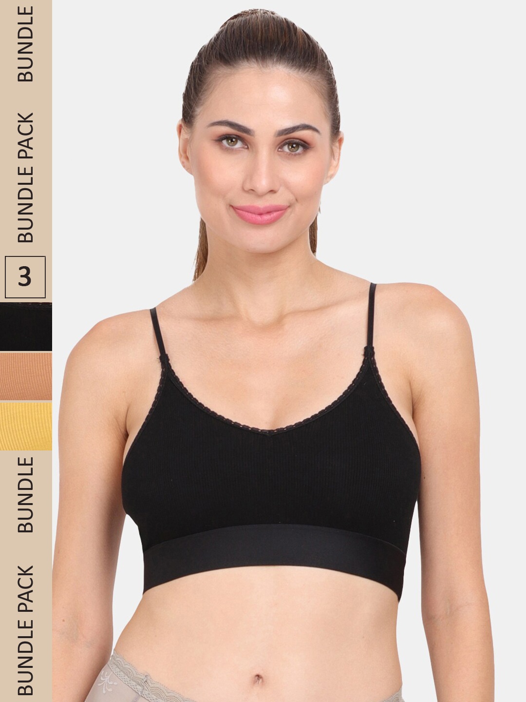 

Amour Secret Pack Of 3 Lightly Padded Bra, Black