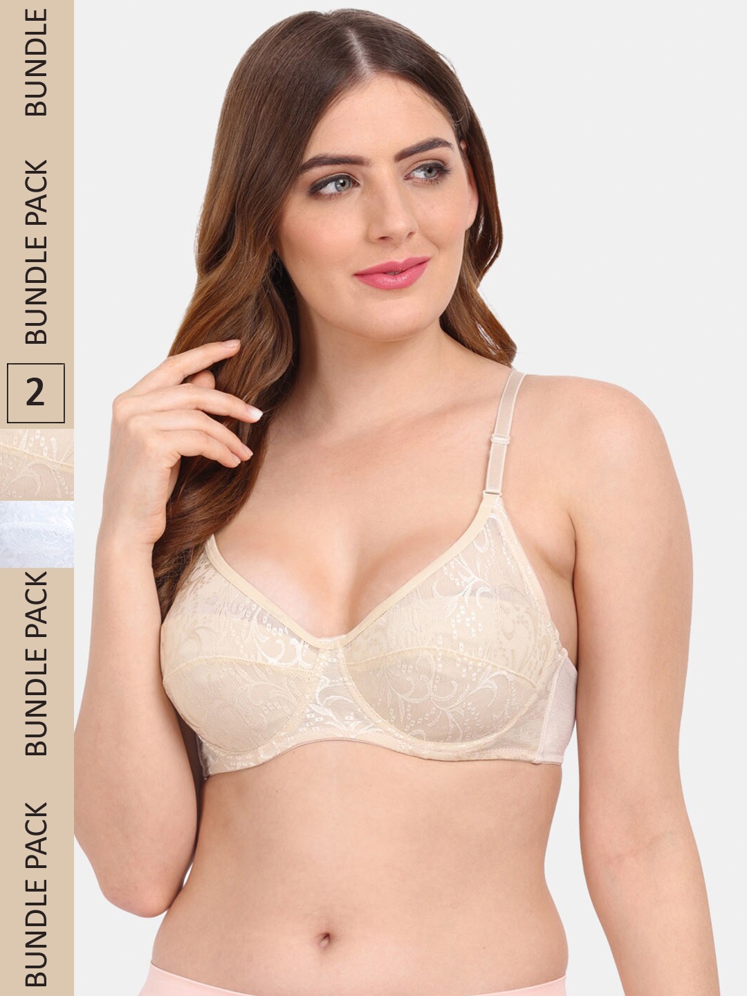 

Amour Secret Pack Of 2 Floral Underwired Bra, Cream