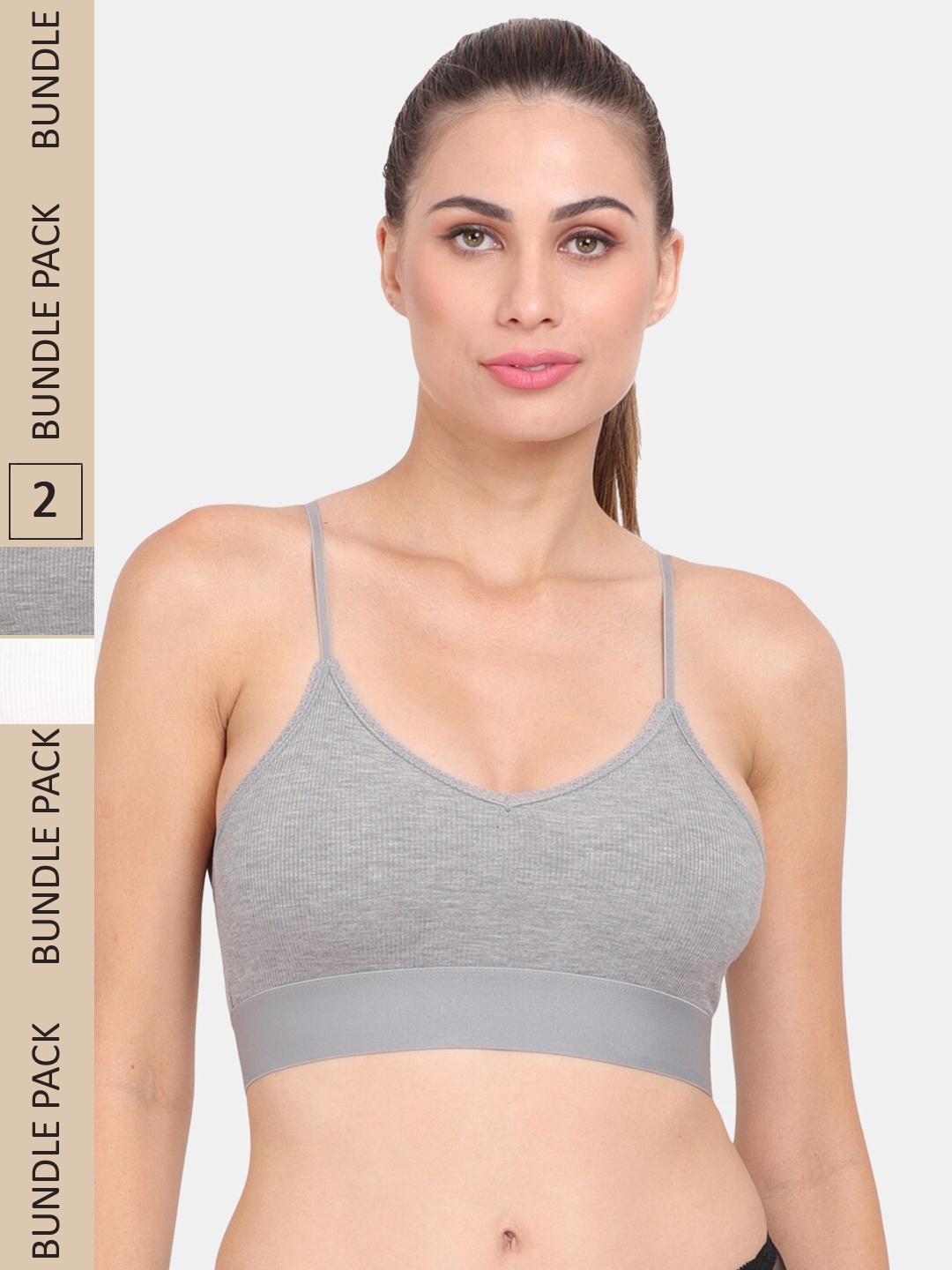 

Amour Secret Pack of 2 Anti-Odour Sports Bra - Lightly Padded, Grey