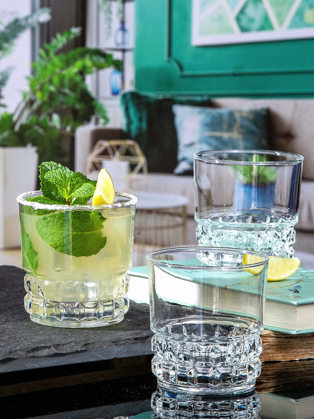 

Luminarc Quadrilie Set Of 6 Transparent Textured Dishwasher Safe Drinking Glass Tumblers 300ml-Each