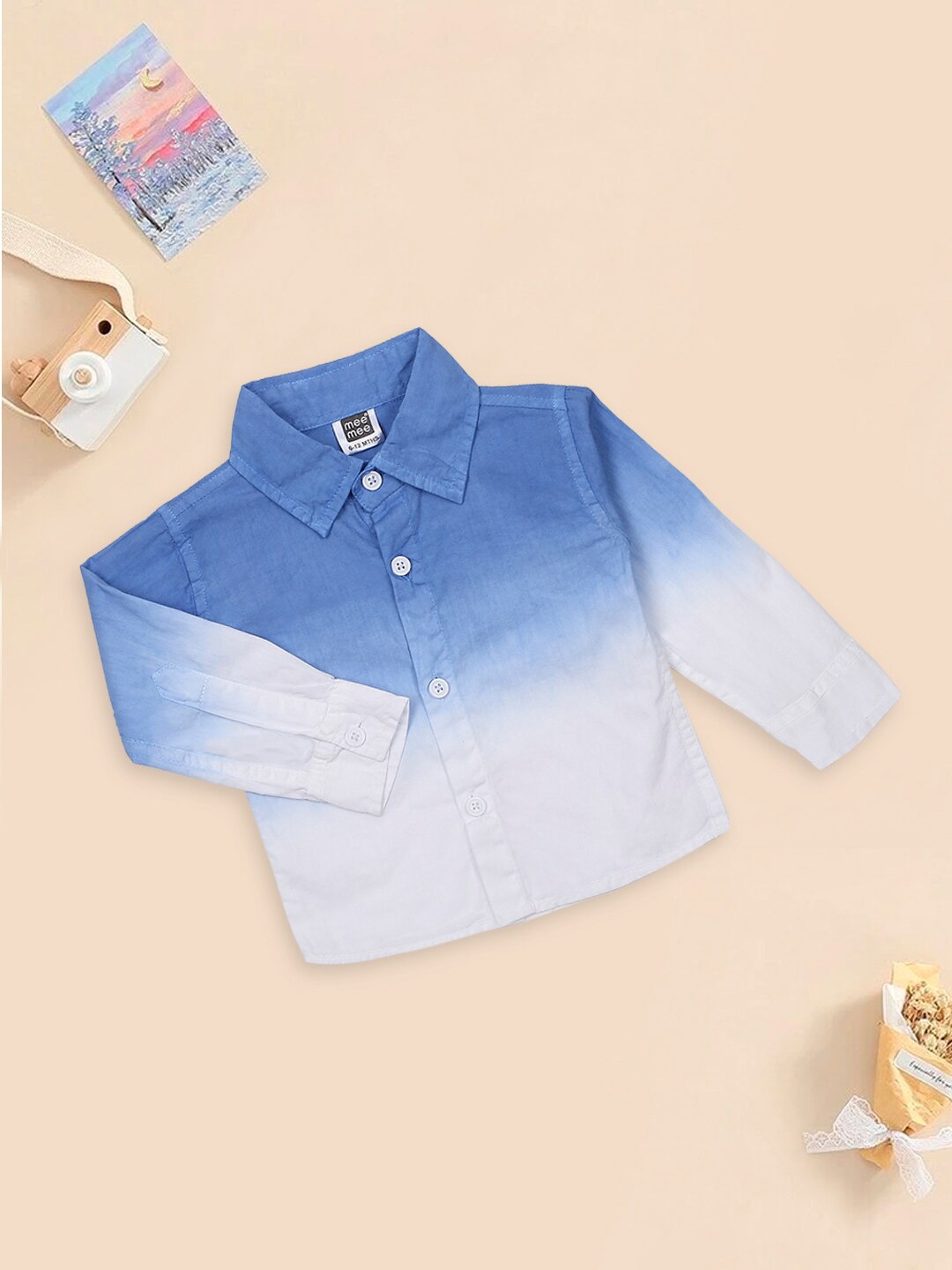 

MeeMee Boys Colourblocked Cotton Casual Shirt, Blue
