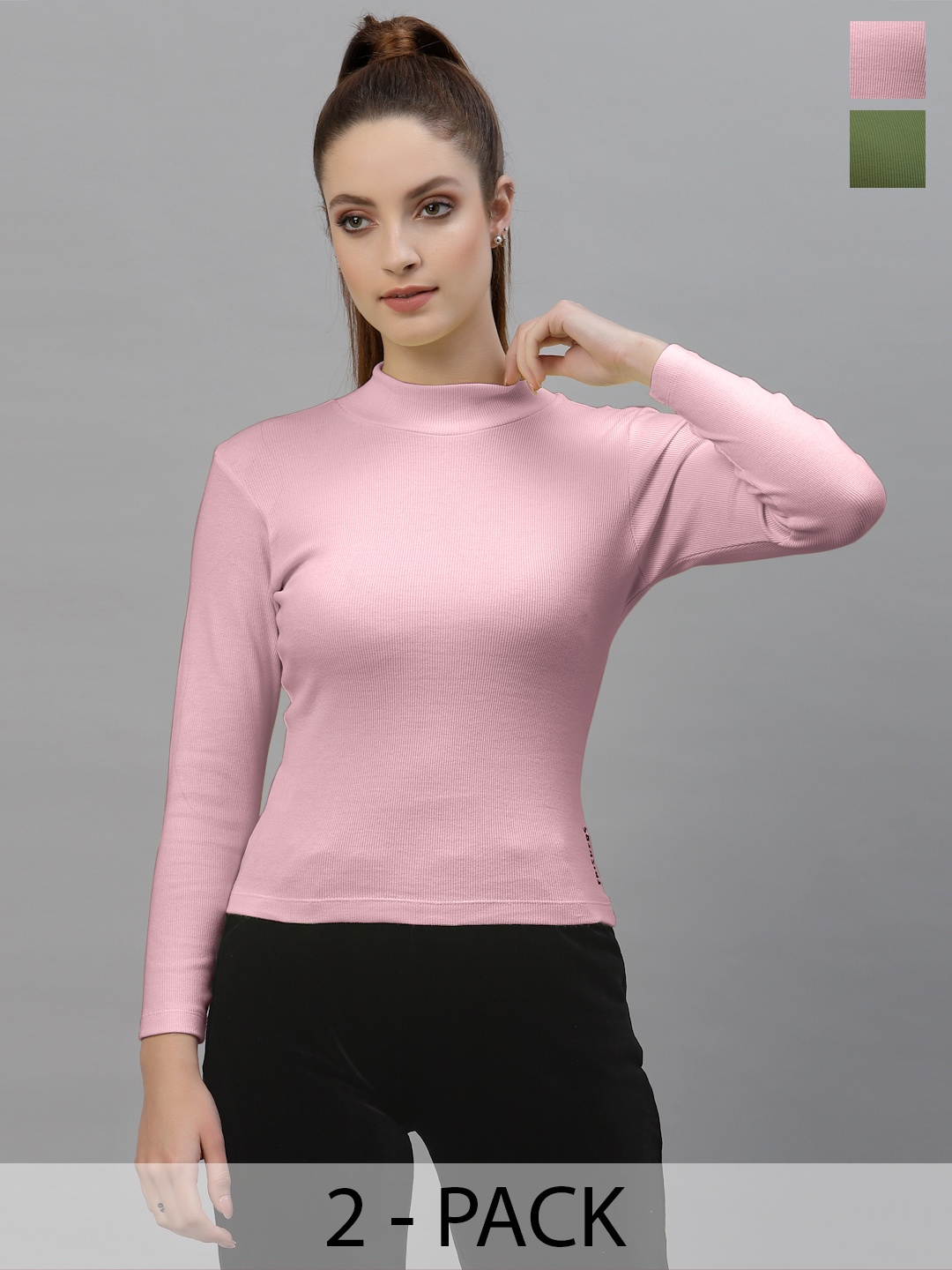 

Friskers Women Pack Of 2 Round Neck Tops, Coral