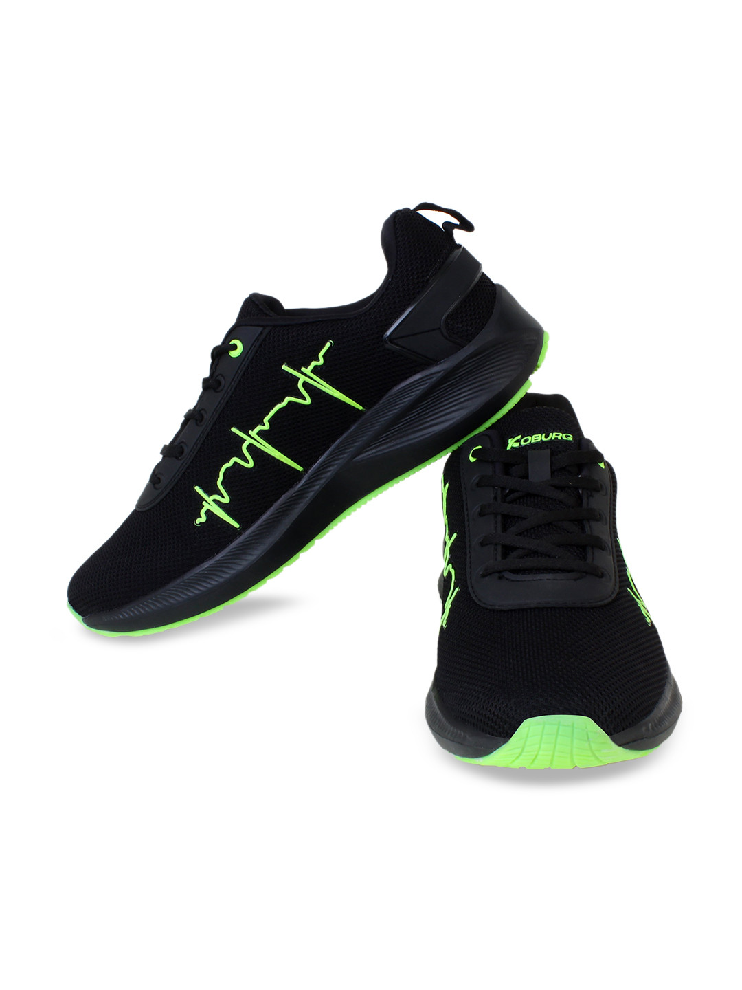 

Koburg Men Woven Design Mesh Lace-Ups Sneakers, Black
