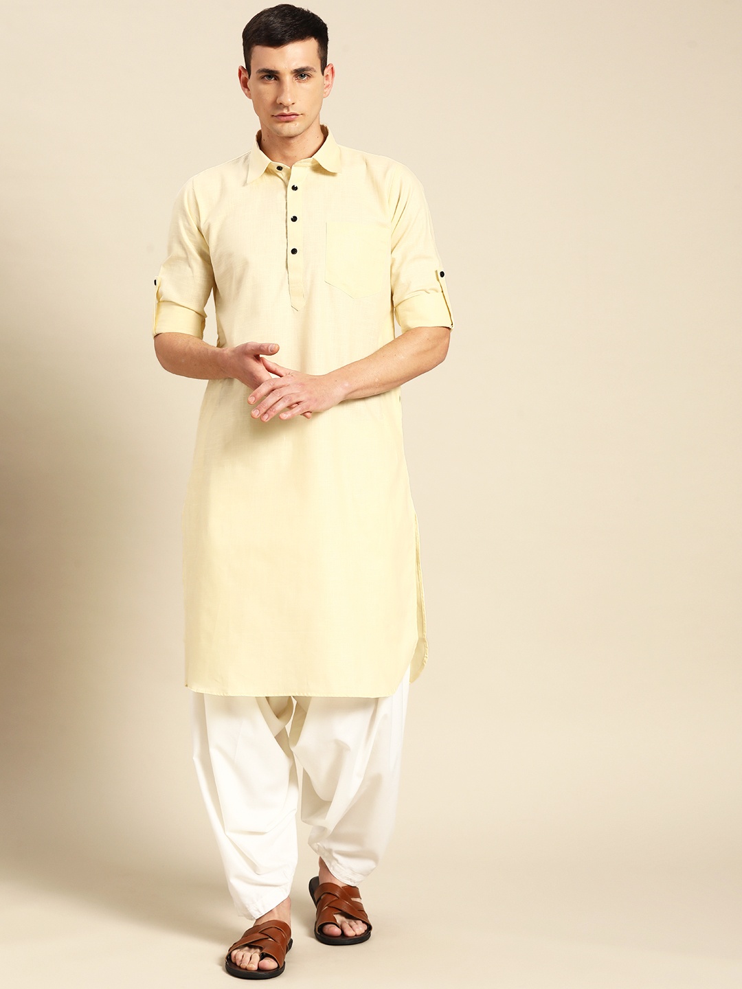 

RAJUBHAI HARGOVINDAS Men Pathani Kurta, Off white