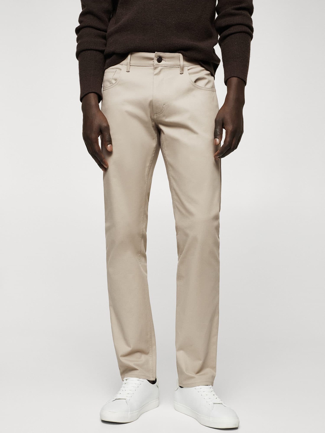 

MANGO MAN Slim Fit RegularTrousers, Beige