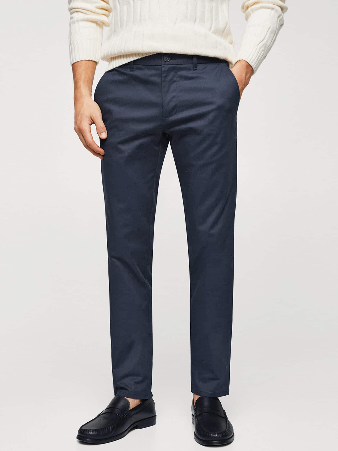 

MANGO MAN Skinny Fit Sustainable Chinos, Navy blue