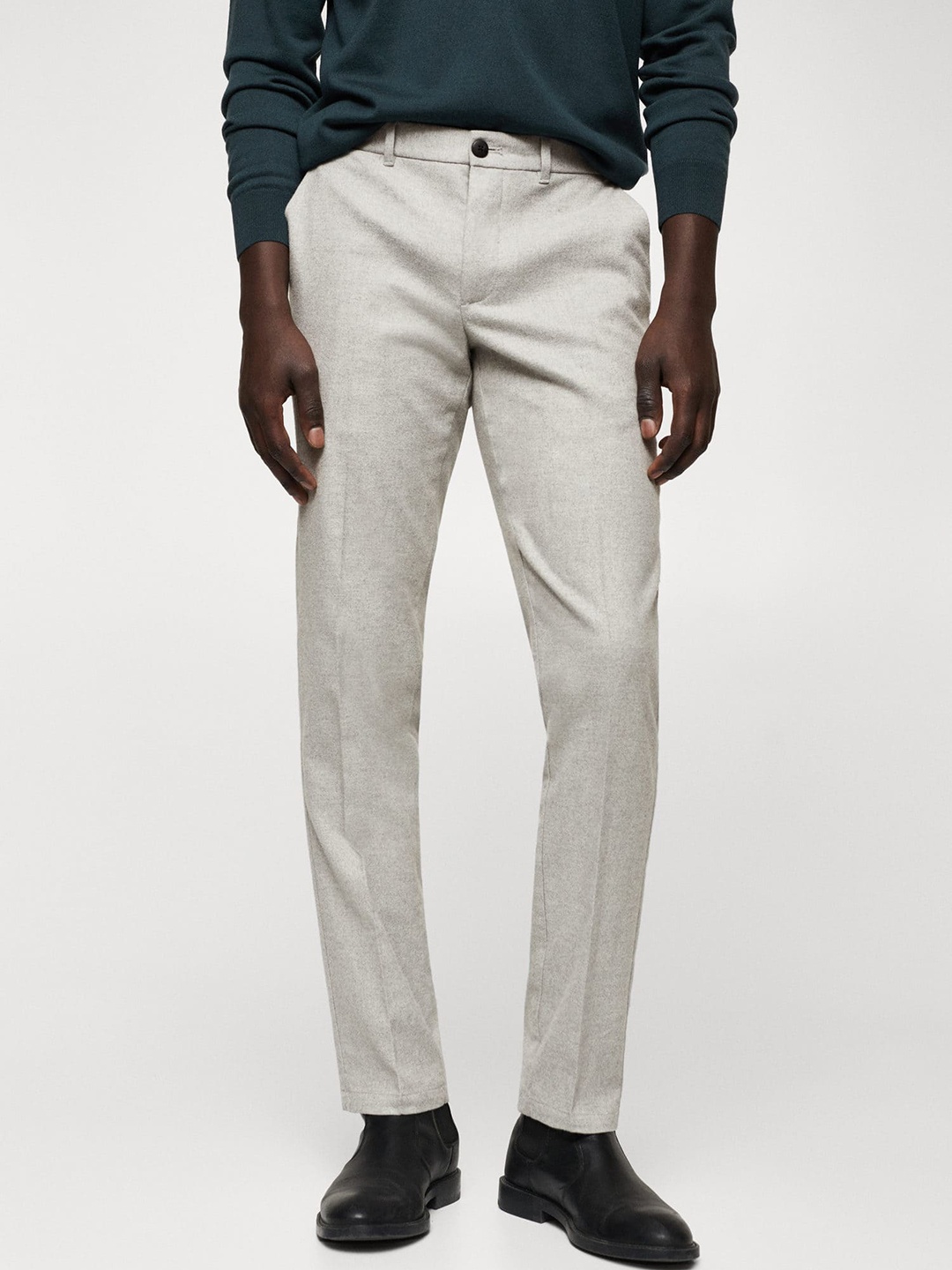 

MANGO MAN Slim Fit Trousers, Grey