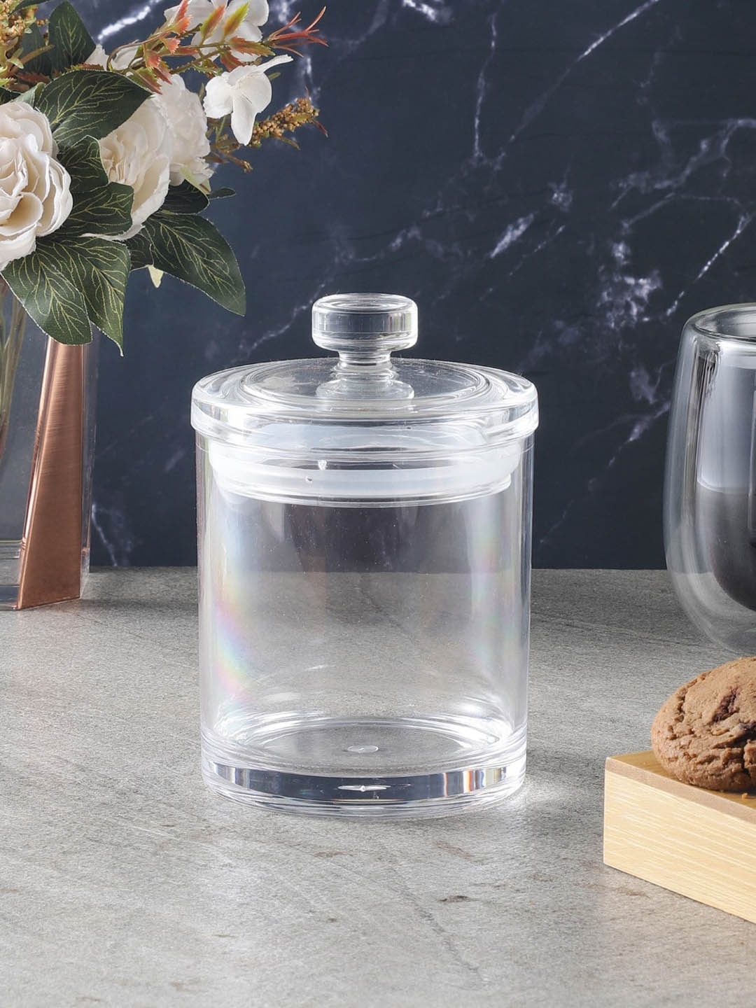 

The Decor Mart Transparent Round Airtight Acrylic Storage Container