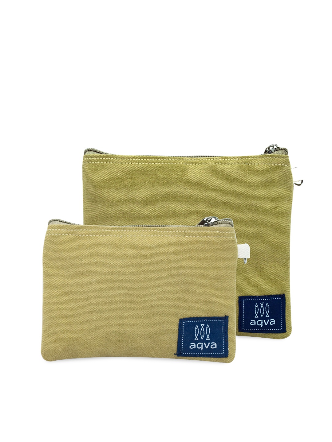 

AQVA Women Set Of 2 Cotton Travel Pouch, Khaki