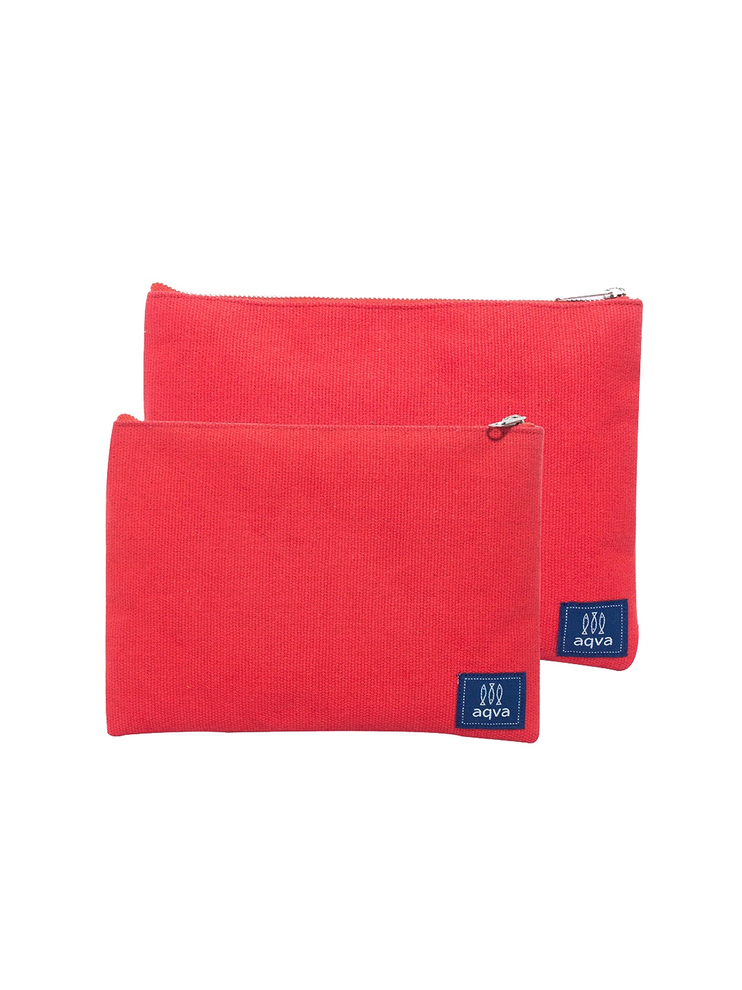 

AQVA Set Of 2 Eco Friendly Travel Pouches, Red