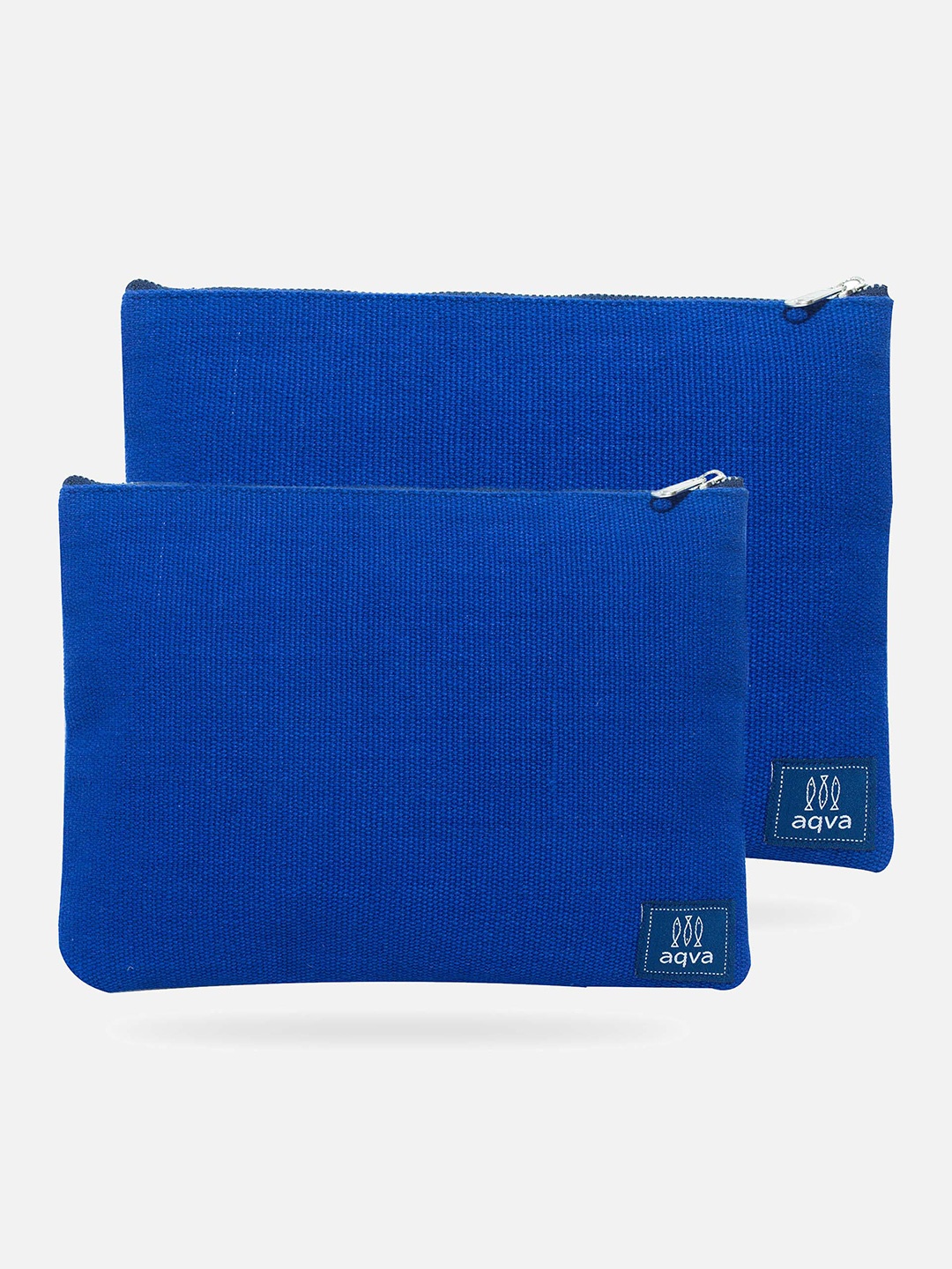 

AQVA Women Set of 2 Cotton Eco-Friendly Travel Pouch, Blue