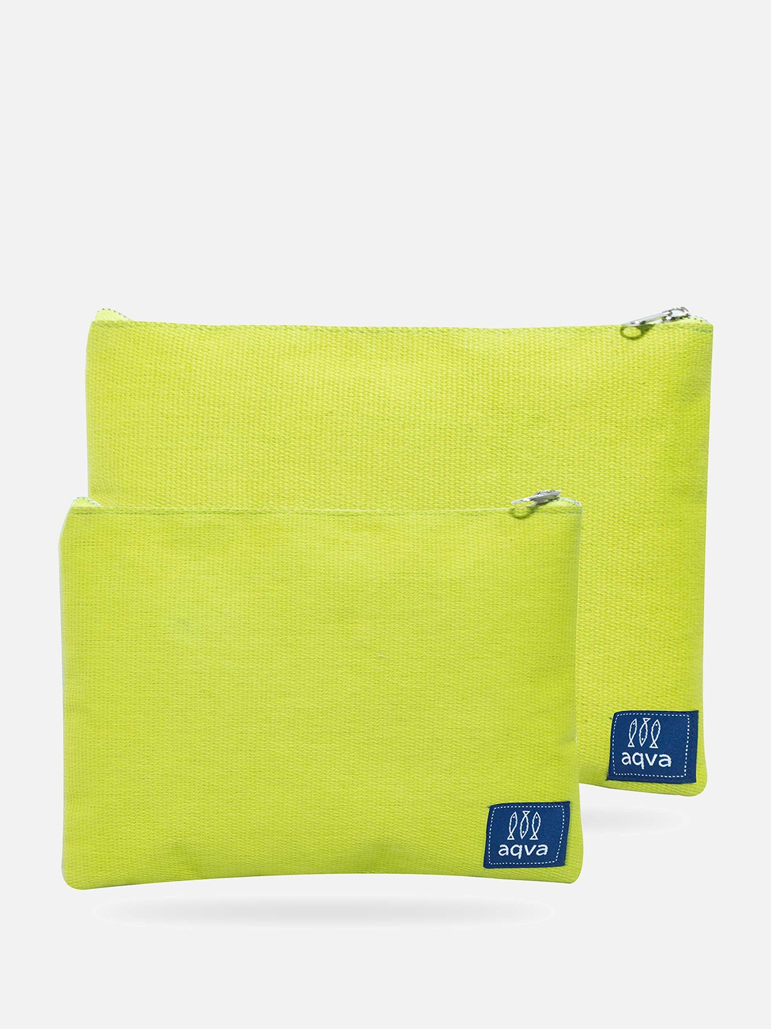 

AQVA Women Set Of 2 Cotton Canvas Lime Green Travel Pouch