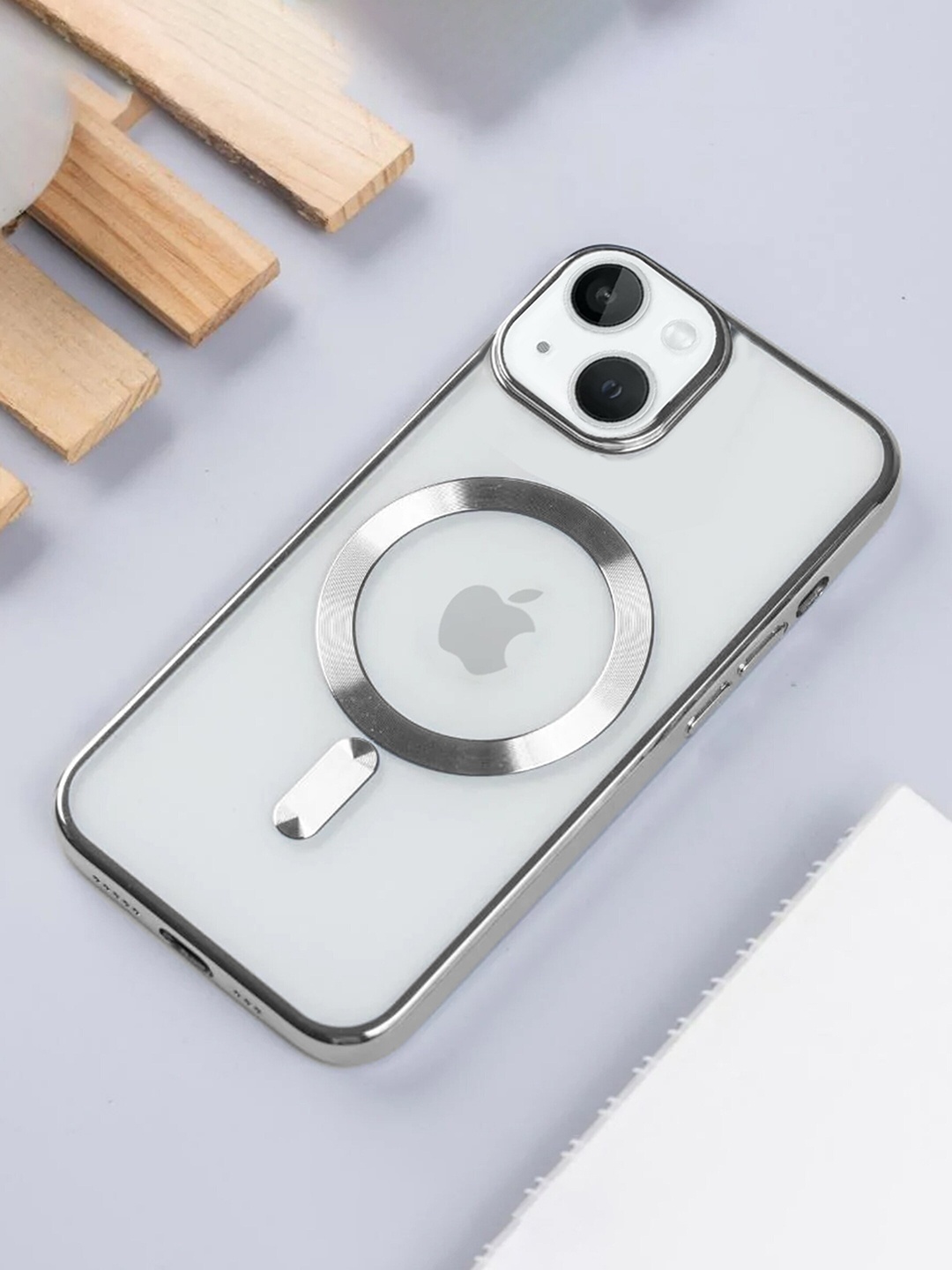 

Karwan Apple iPhone 14 Plus Phone Back Case, Silver