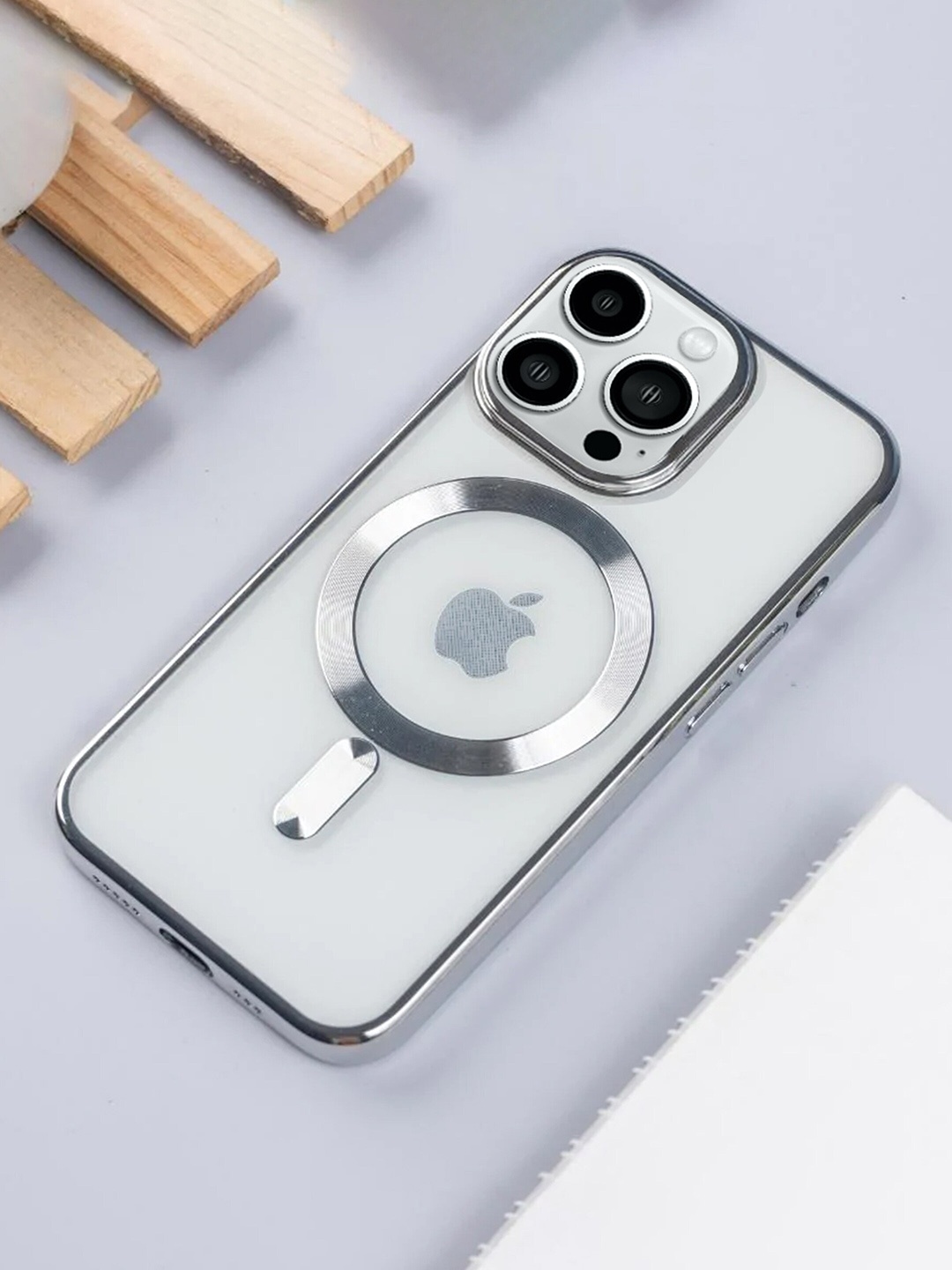 

Karwan Shock-Proof & Camera Protection iPhone 14 Pro Phone Back Case, Silver