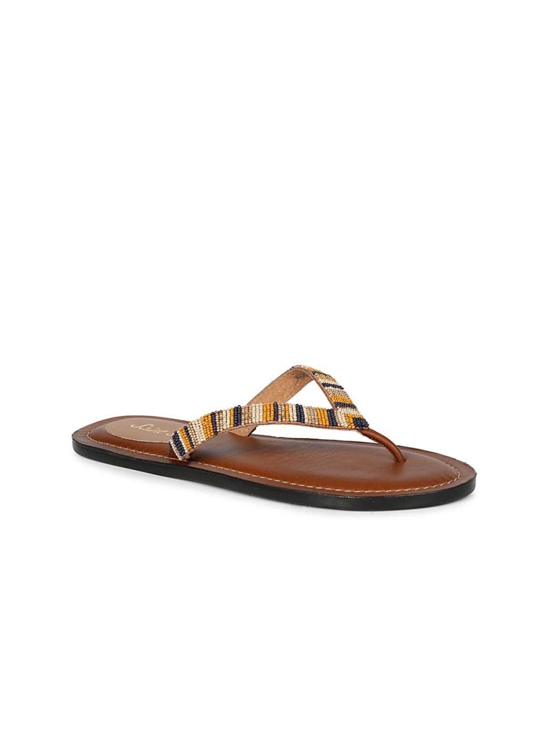 

Saint G Women Slip-On T-Strap Flats, Tan