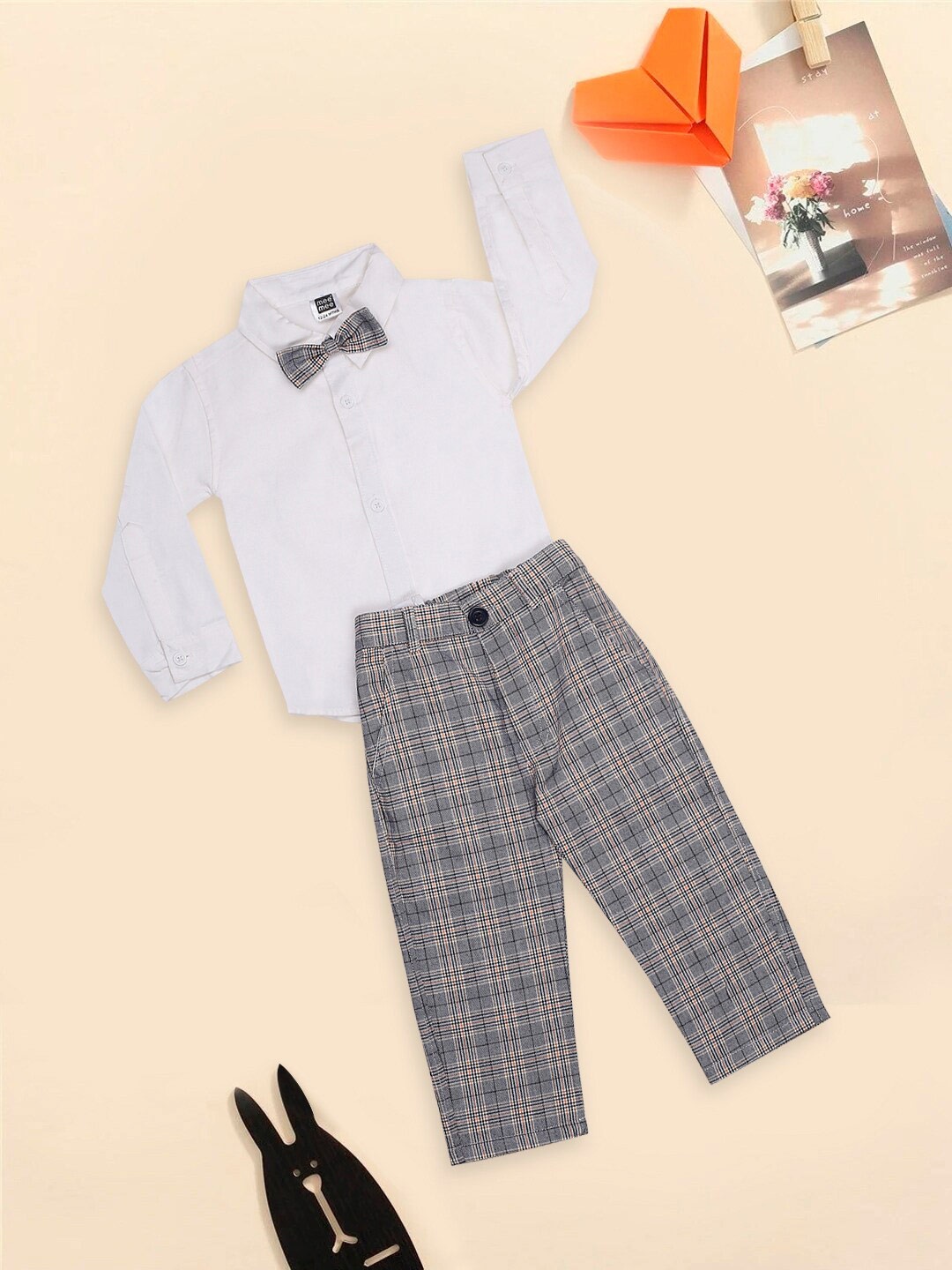 

MeeMee Boys Shirt with Trousers, White