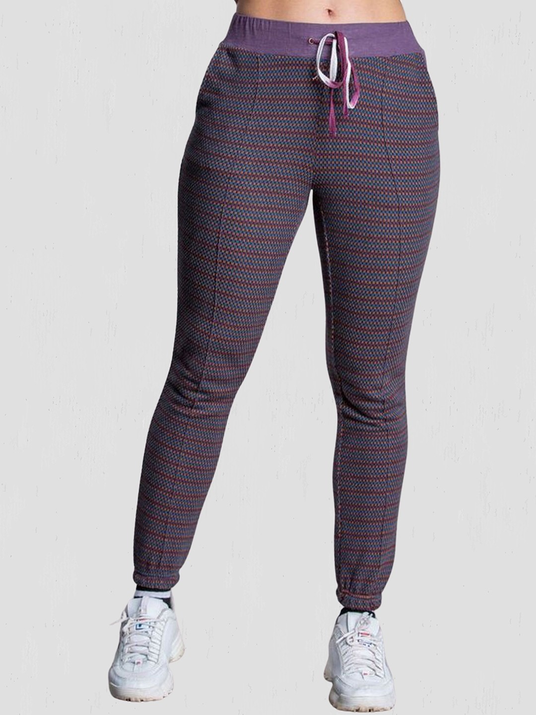 

MKOAL Women Printed Cotton Regular Fit Joggers, Purple