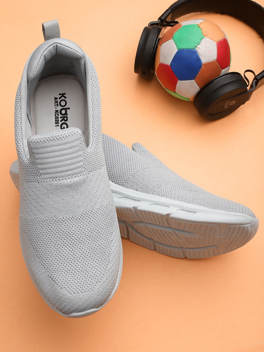 

Koburg Men Woven Design Slip-On Sneakers, Grey