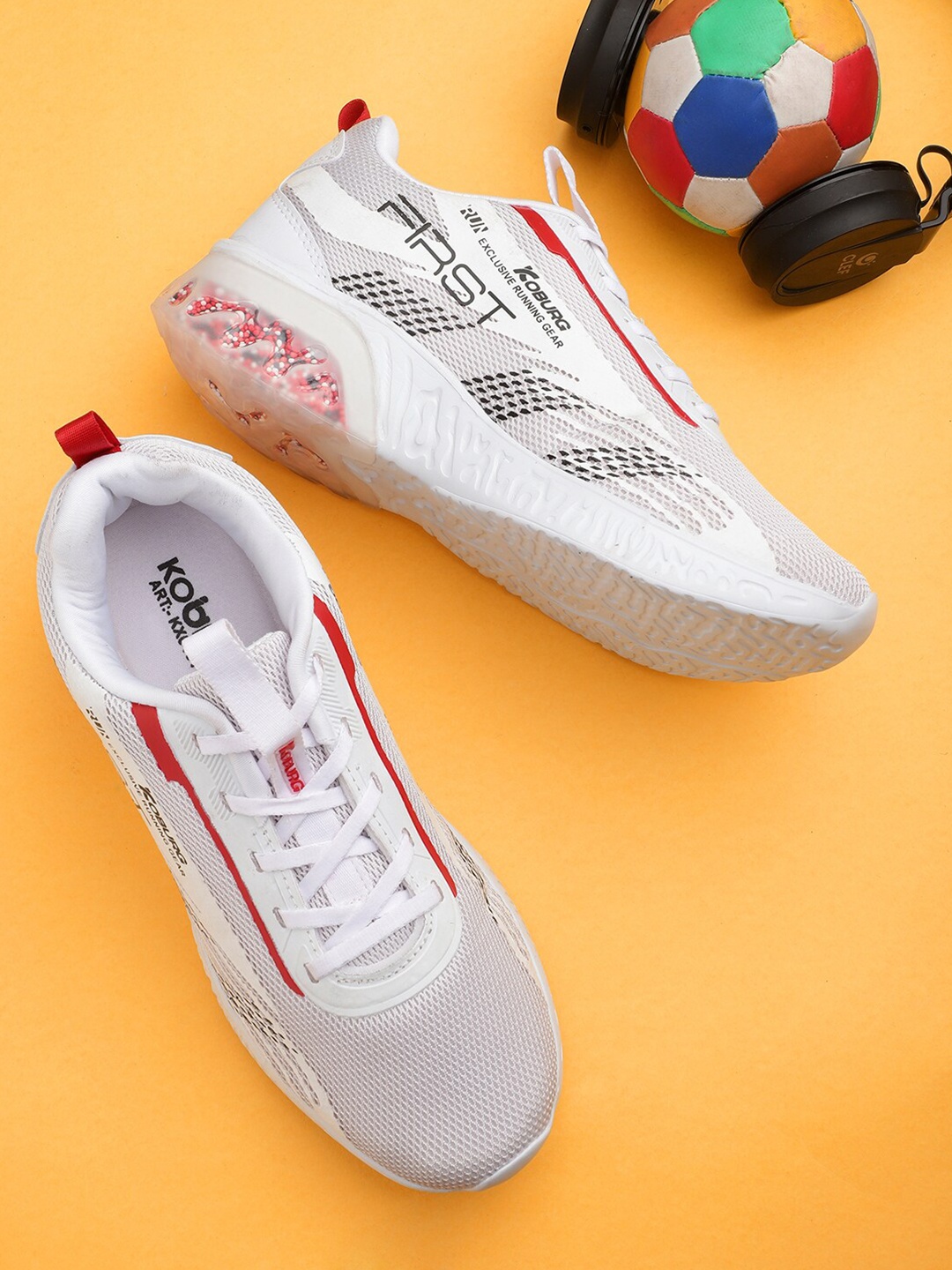 

Koburg Men Mesh Running Non-Marking Shoes, White