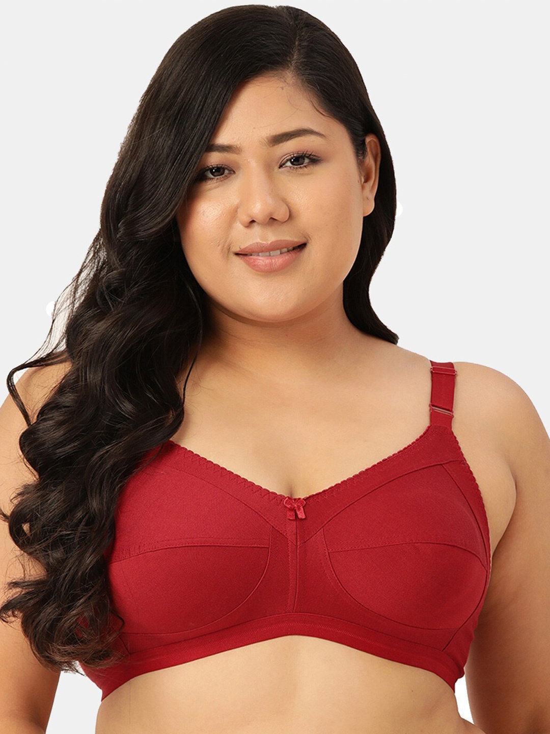

Sztori Plus Size Non Padded T-shirt Bra, Maroon