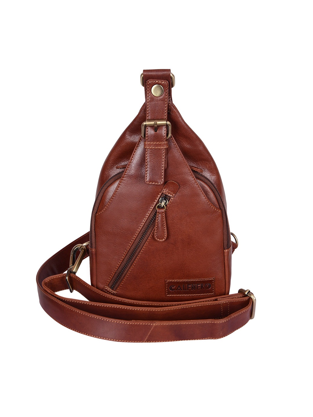 

CALFNERO Leather Backpack, Brown