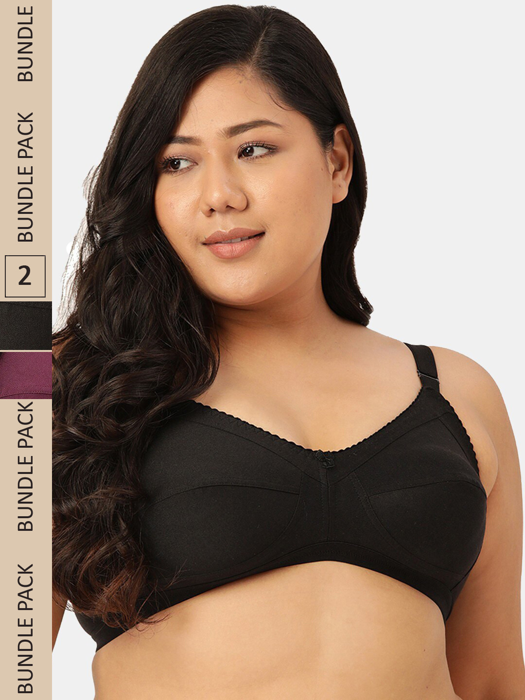 

Sztori Pack of 2 Non-Wired Non-Padded Bra SZ-P-CONCENT-BLK-PP-2, Black