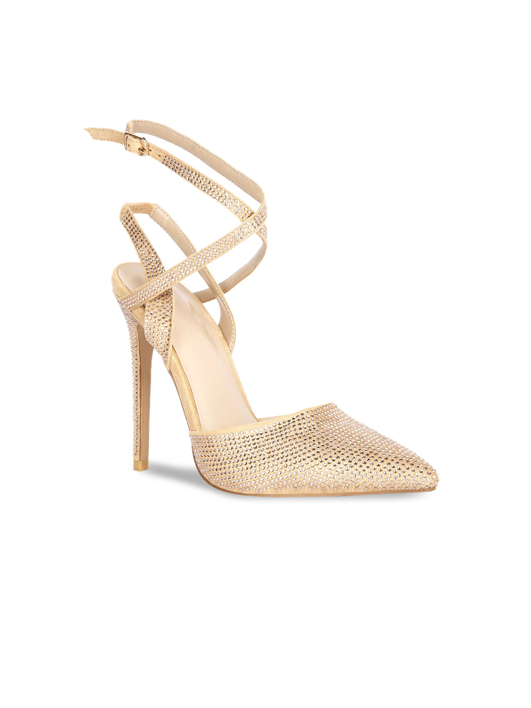 

RAG & CO Embellished Party Stiletto Pumps, Beige