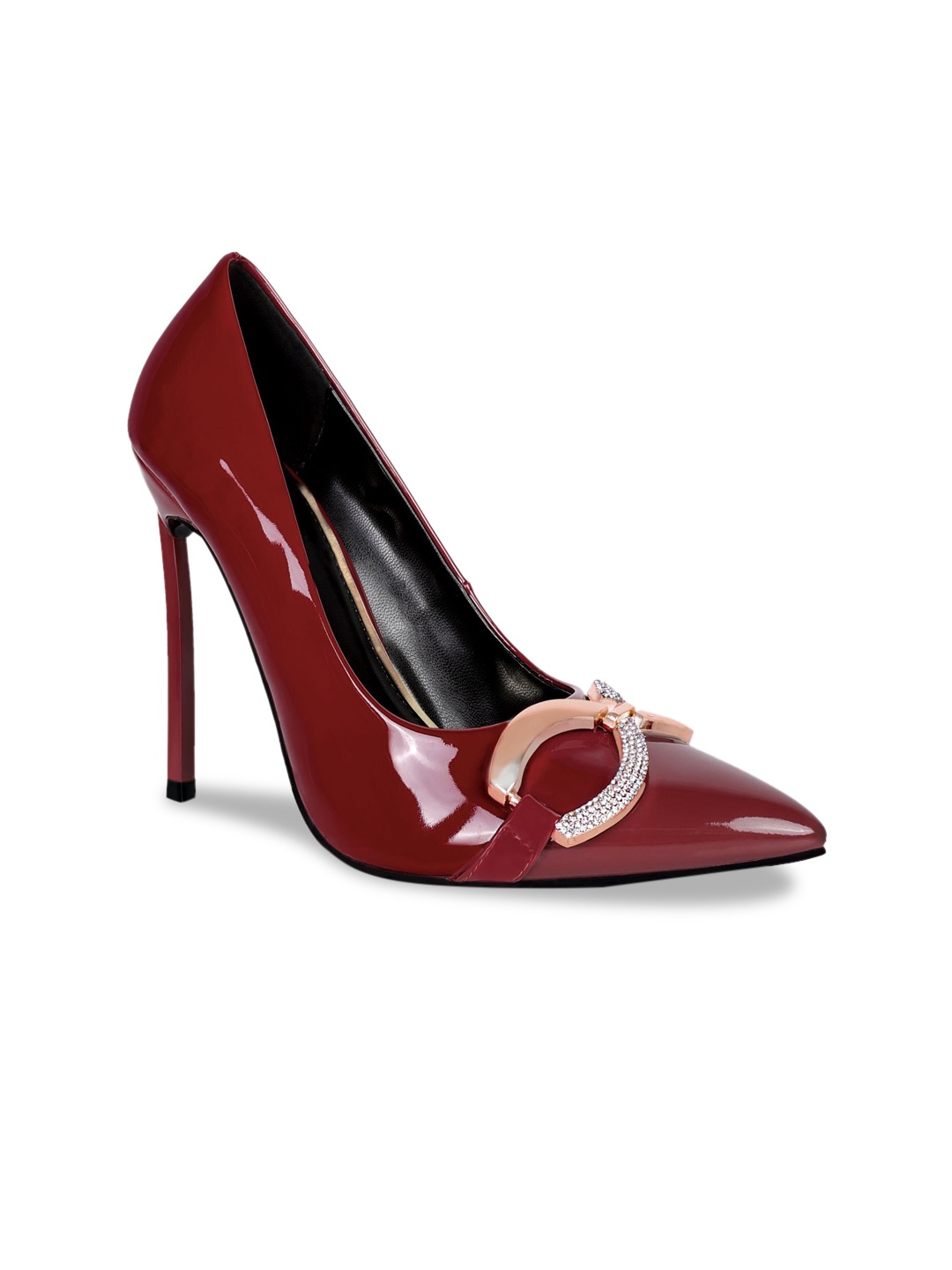 

RAG & CO Closed Back Embellished Stiletto Pumps, Burgundy