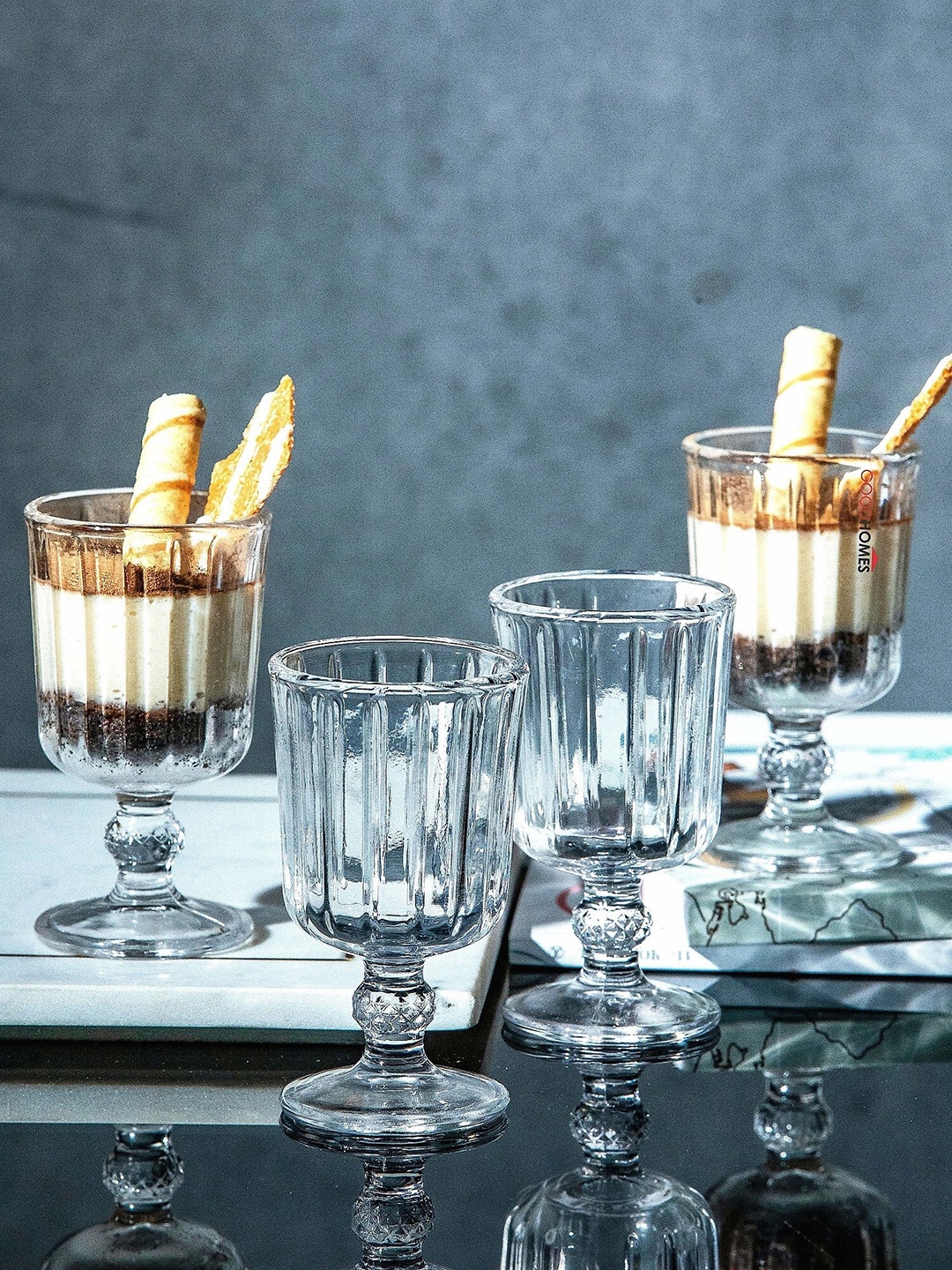 

GOODHOMES Set Of 6 Transparent Textured Shot Glass Tumbler 60ml