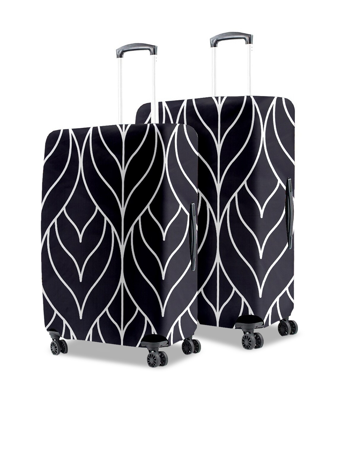 

Cortina Set of 2 Abstract Printed Protective Trolley Bag Cover, Black