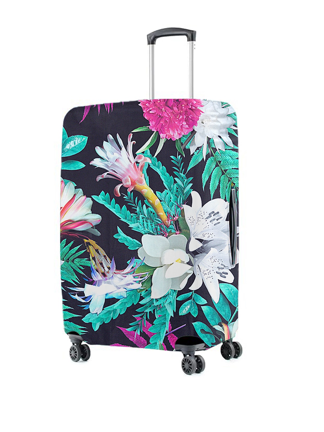 

Cortina Floral Printed Large Trolley Bag Cover, Black